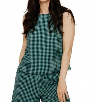 NEW BIBICO pippa gingham sleeveless top in green